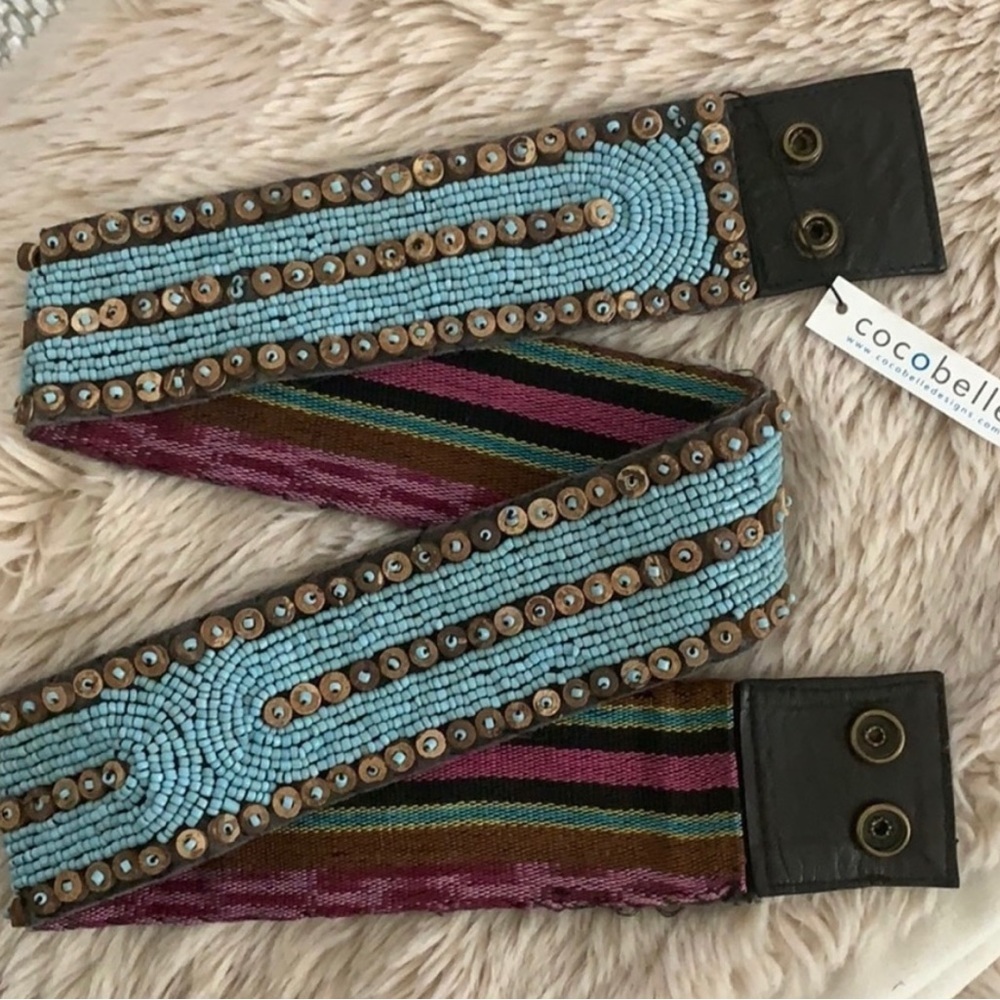 NEW cocobelle Bali turquoise beaded belt